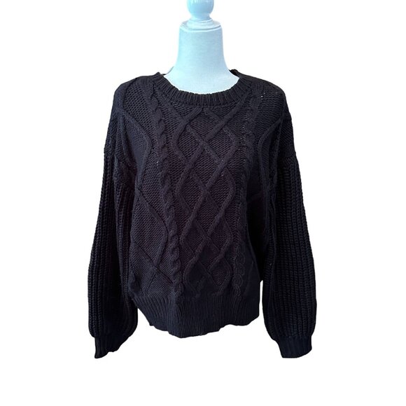 Forever 21+ Womens Black Cable Knit Sweater 2X NWT - Picture 7 of 7
